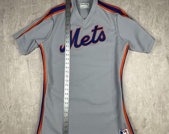 Vintage 80s Sand Knit New York Mets Jersey Gray Blank USA Made