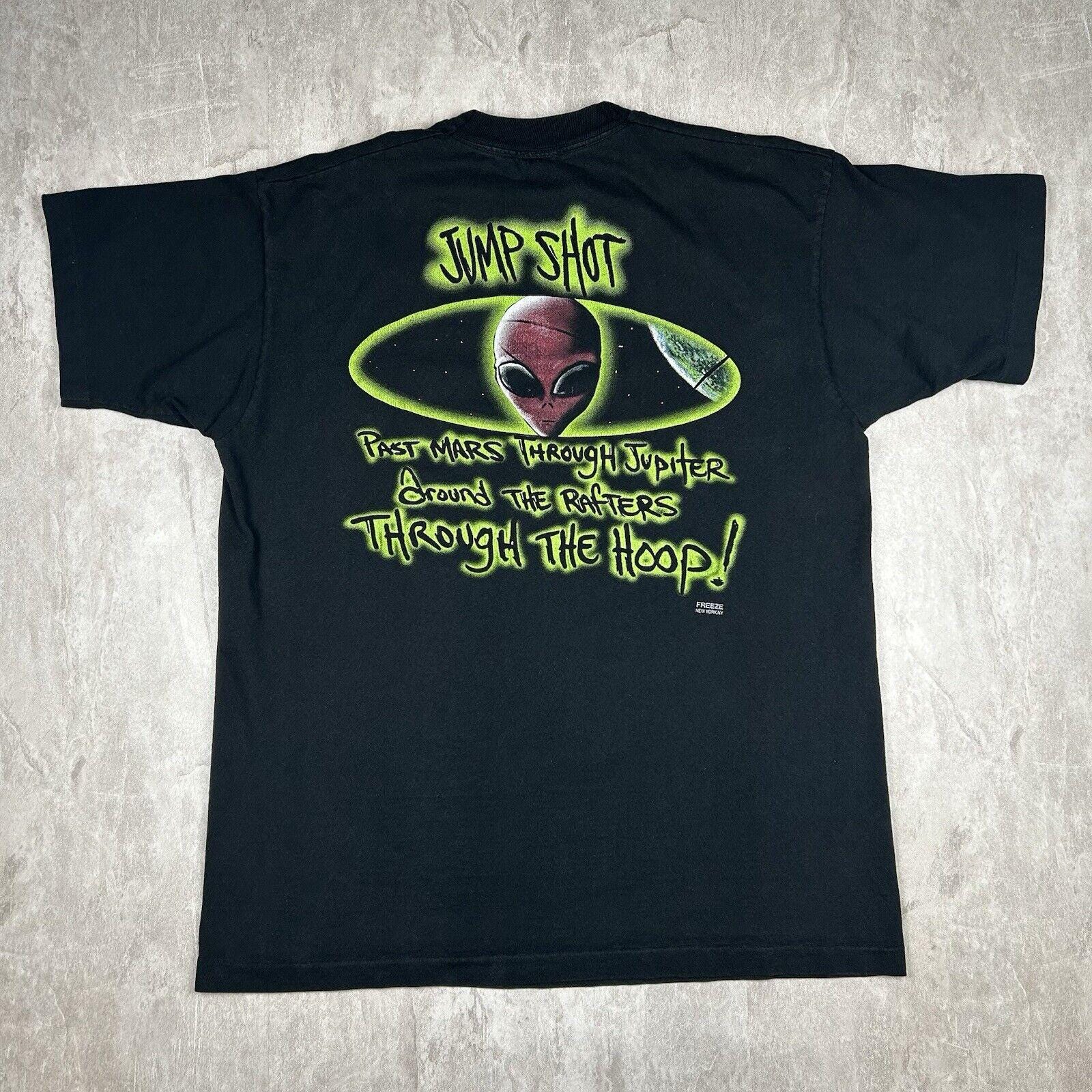 Vintage Freeze New York Alien Head Back Graphic T-shirt Black USA