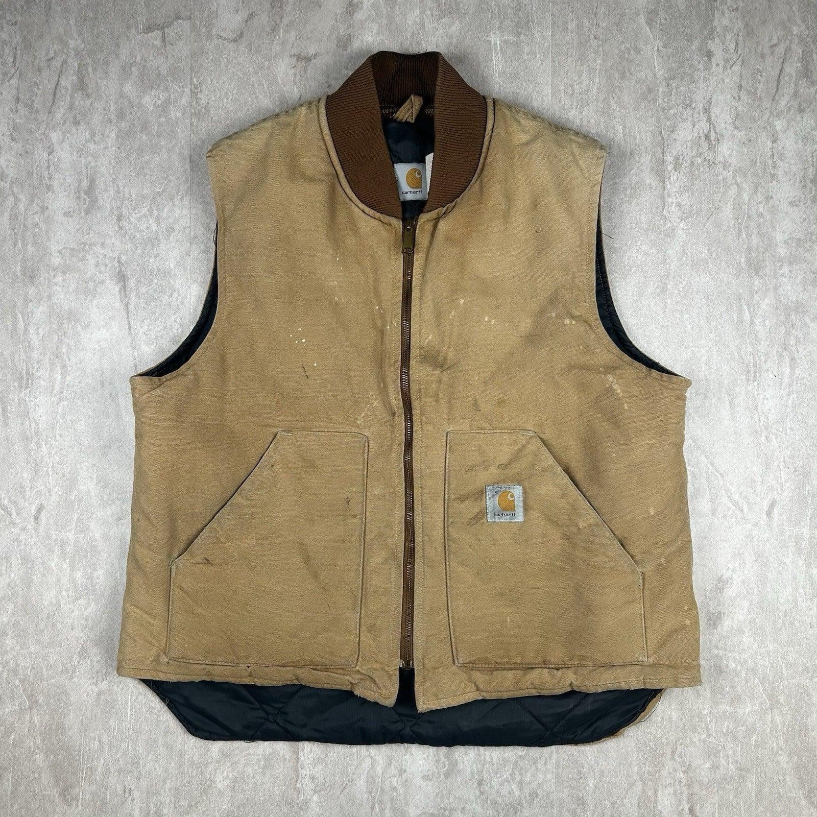 トップス Carhartt duck vest vintage Vintage Carhartt 6SV Sherpa Lined Heavy Brown Duck Canvas