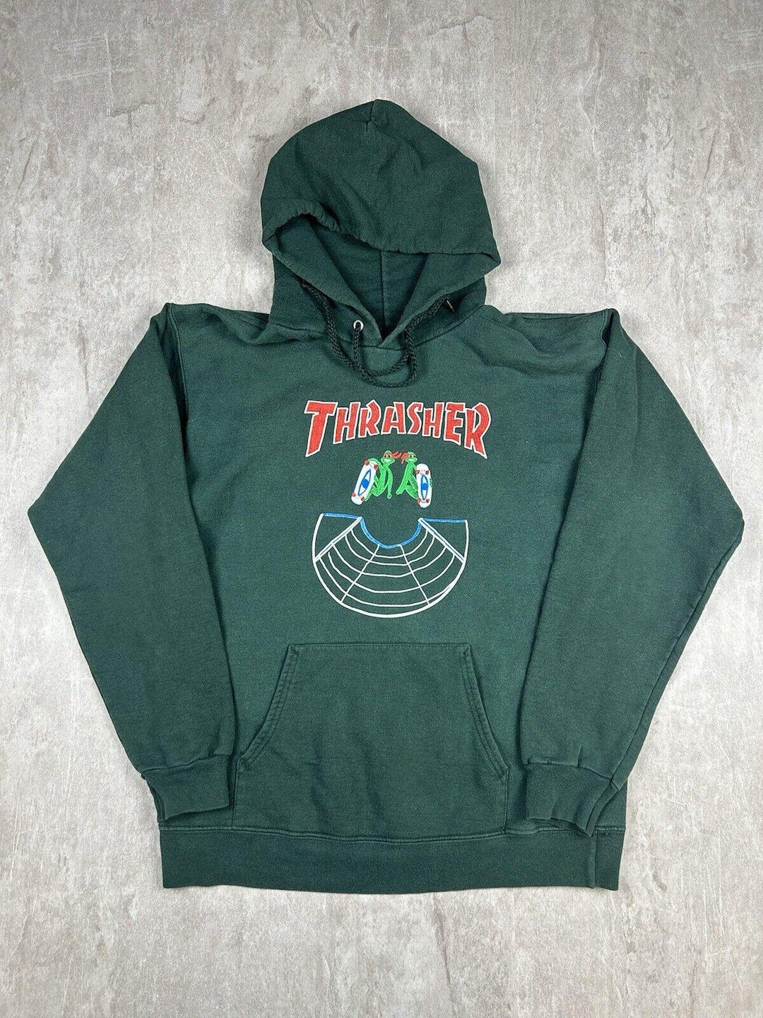 90s THRASHER SWEATA old skate スウェット Vintage 1990's Thrasher Pushead Skateboard Anvil USA T-Shirt