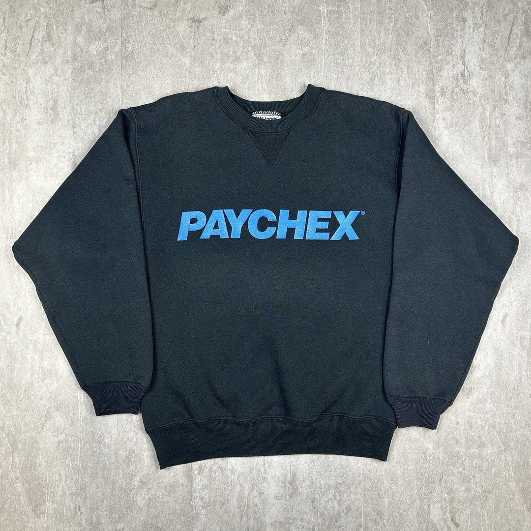 Paychex Rochester Vintage 80s Paychex Rochester NY Black Crewneck Sweatshirt Hanes Men’s ...