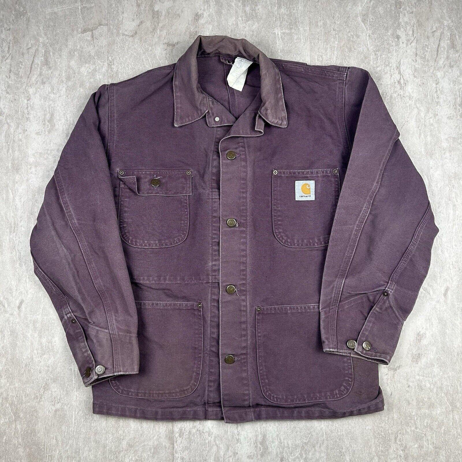 Vintage 90s Carhartt Jacket Purple Michigan Chore Coat WIP Vintage 90s Carhartt Jacket Purple Michigan Chore Coat WIP