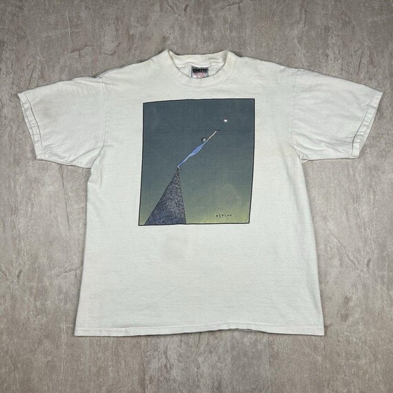 Vintage 90s Richard Stine Art T-shirt Reaching Star Single Stitch 
