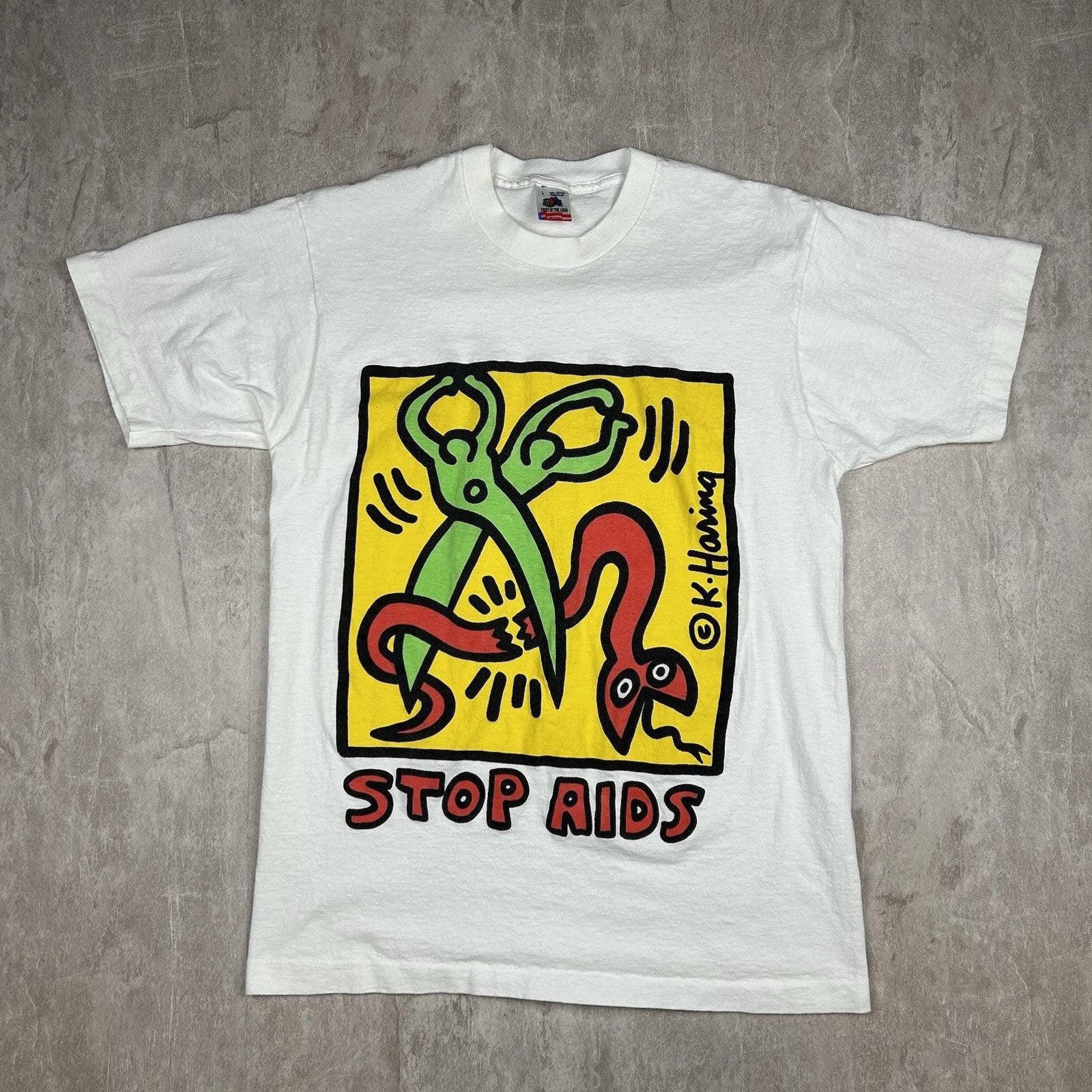 80s STOP AIDS T-shirt | What'z up