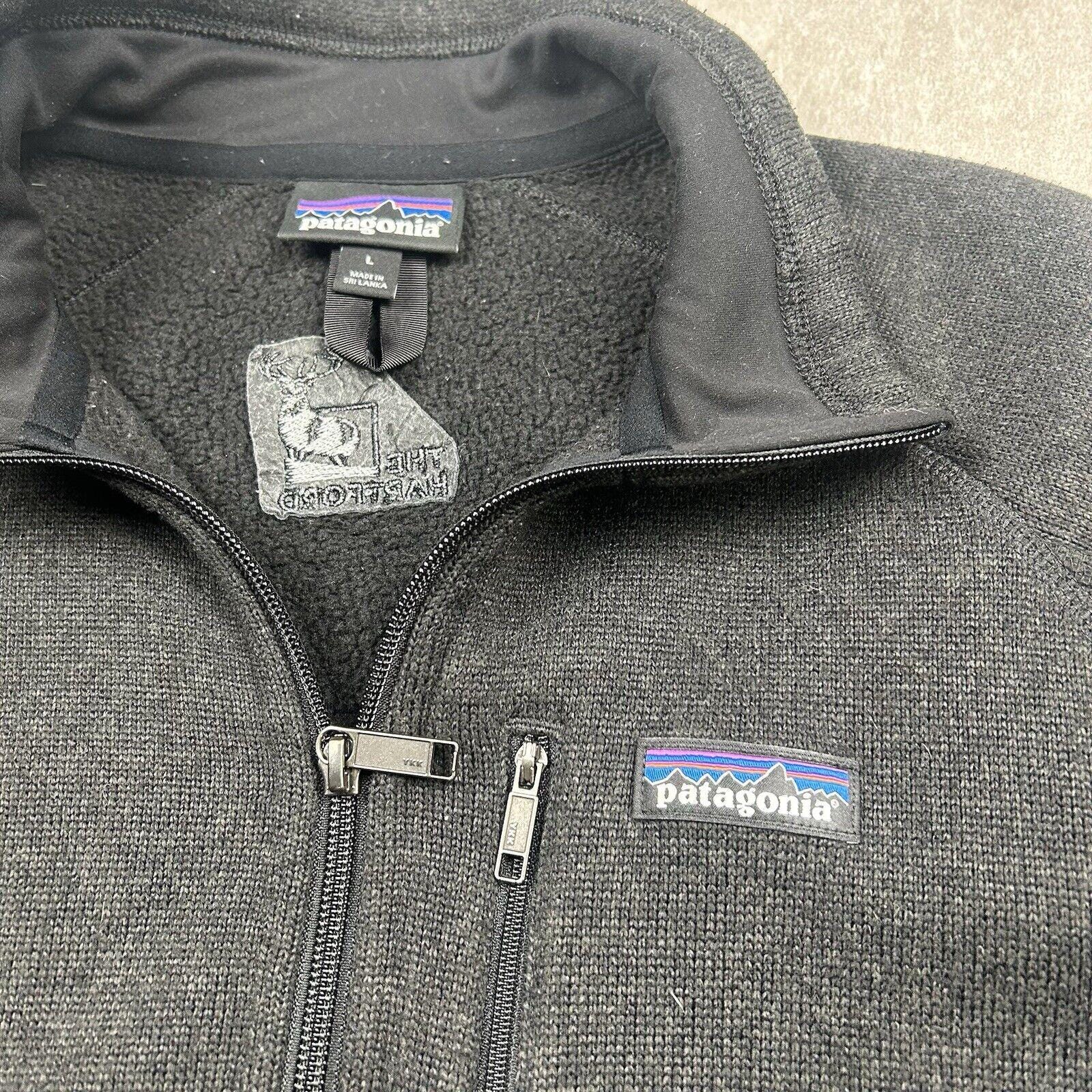 Patagonia Jacket Black Full Zip Fleece Embroidered Back