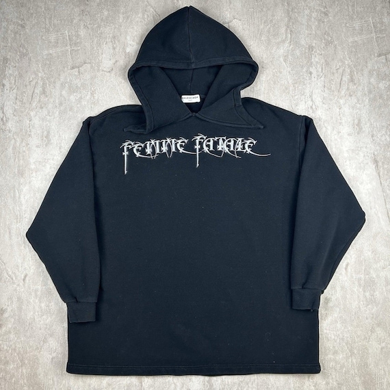 2017 Balenciaga “femme Fatale” Oversized Black Pullover Hoodie Tag