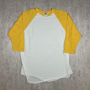 Raglan Camiseta Blanca Con Mangas Amarillas Camiseta Deportiva