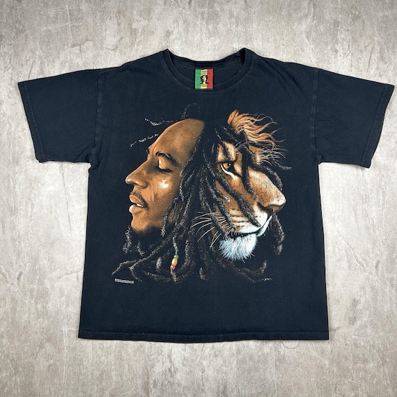 Vintage 2005 Zion Rootswear Bob Marley Lion T-shirt Black Men's