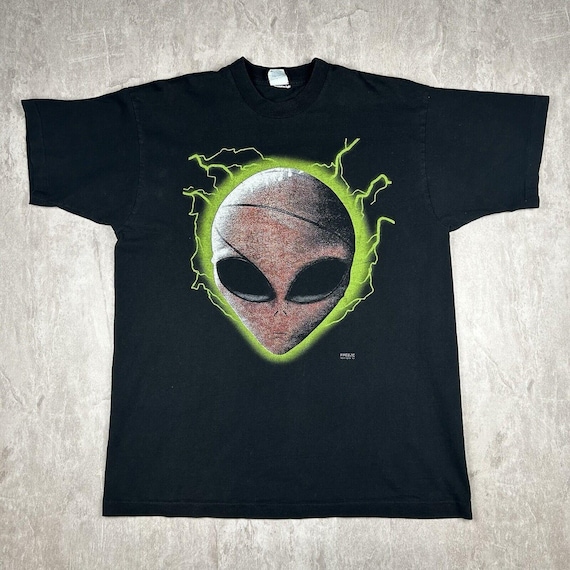 Vintage Freeze New York Alien Head Back Graphic T-shirt Black USA