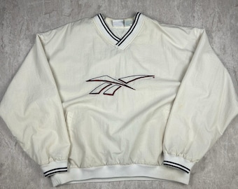 Vintage 90s Reebok Big Logo Jacket Pullover Windbreaker Men’s Size L