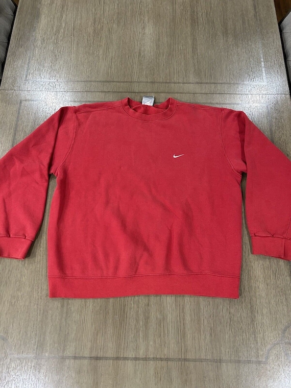 Vintage Nike Sweatshirt Men’s L Red Mini Swoosh Cr