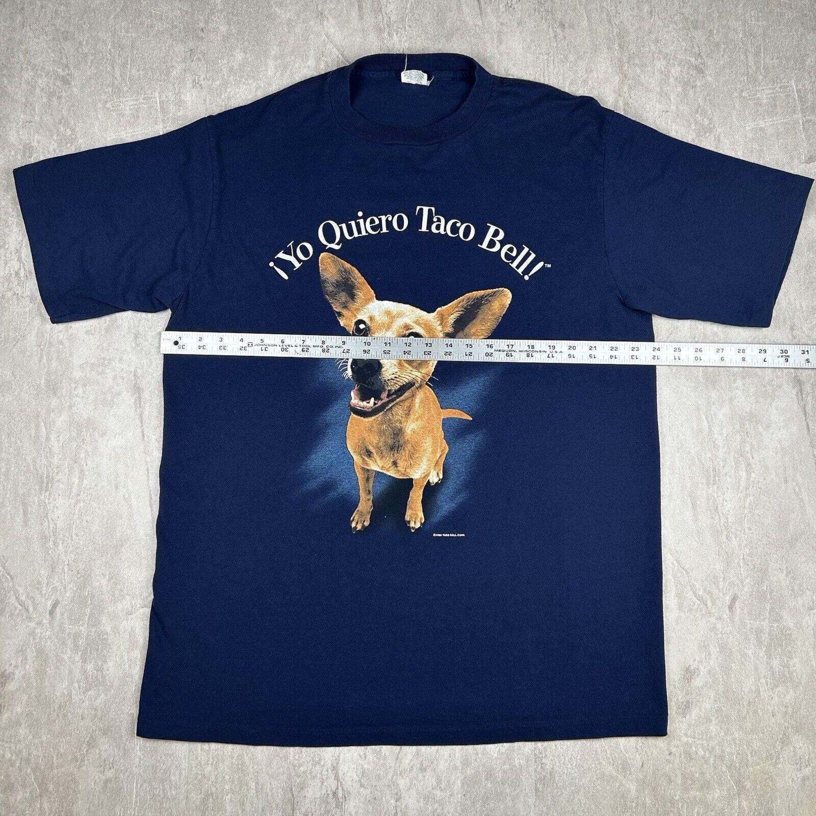 トップス 90s TACO BELL dog t-shirt Vtg 1998 Yo Quiero Taco Bell Dog T-shirt Promo Blue USA Made