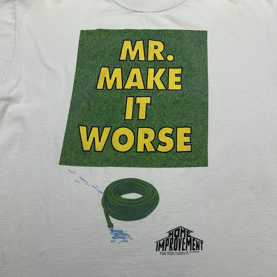 Vtg 90s Home Improvement White T-shirt TV Tim Allen Stanley