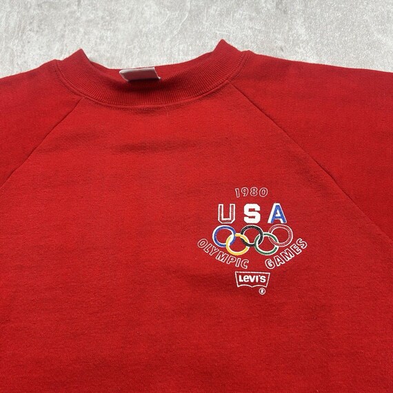 80s Levi's USAオリンピックロゴスウェット Vintage 80s Levi's Olympics USA Red Short Sleeve Sweatshirt Men's