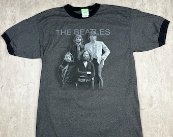 Vintage 2000’s The Beatles T-Shirt Size Large Gray Apple Corps Black