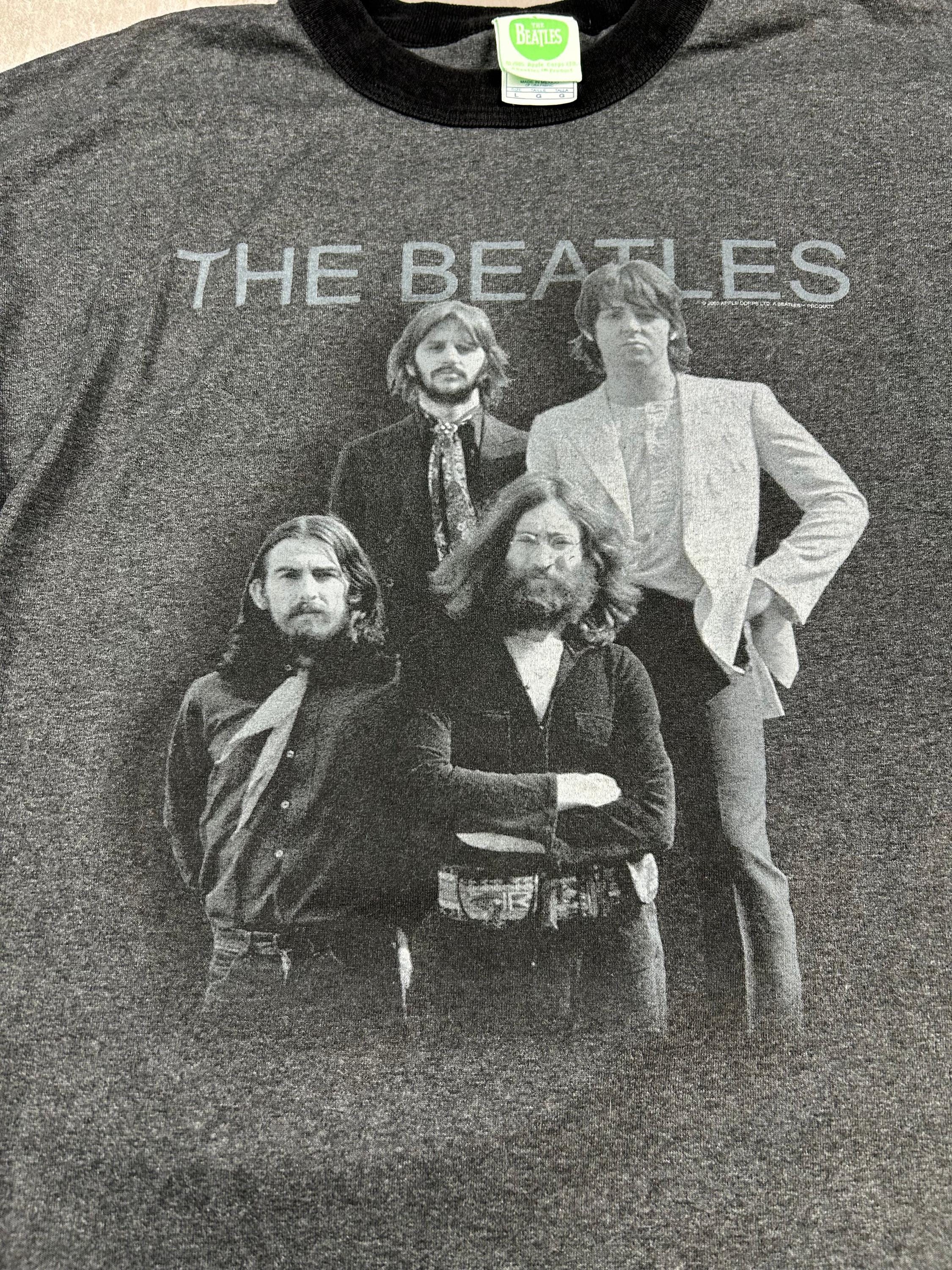 Vintage 2000's the Beatles T-shirt Size Large Gray Apple