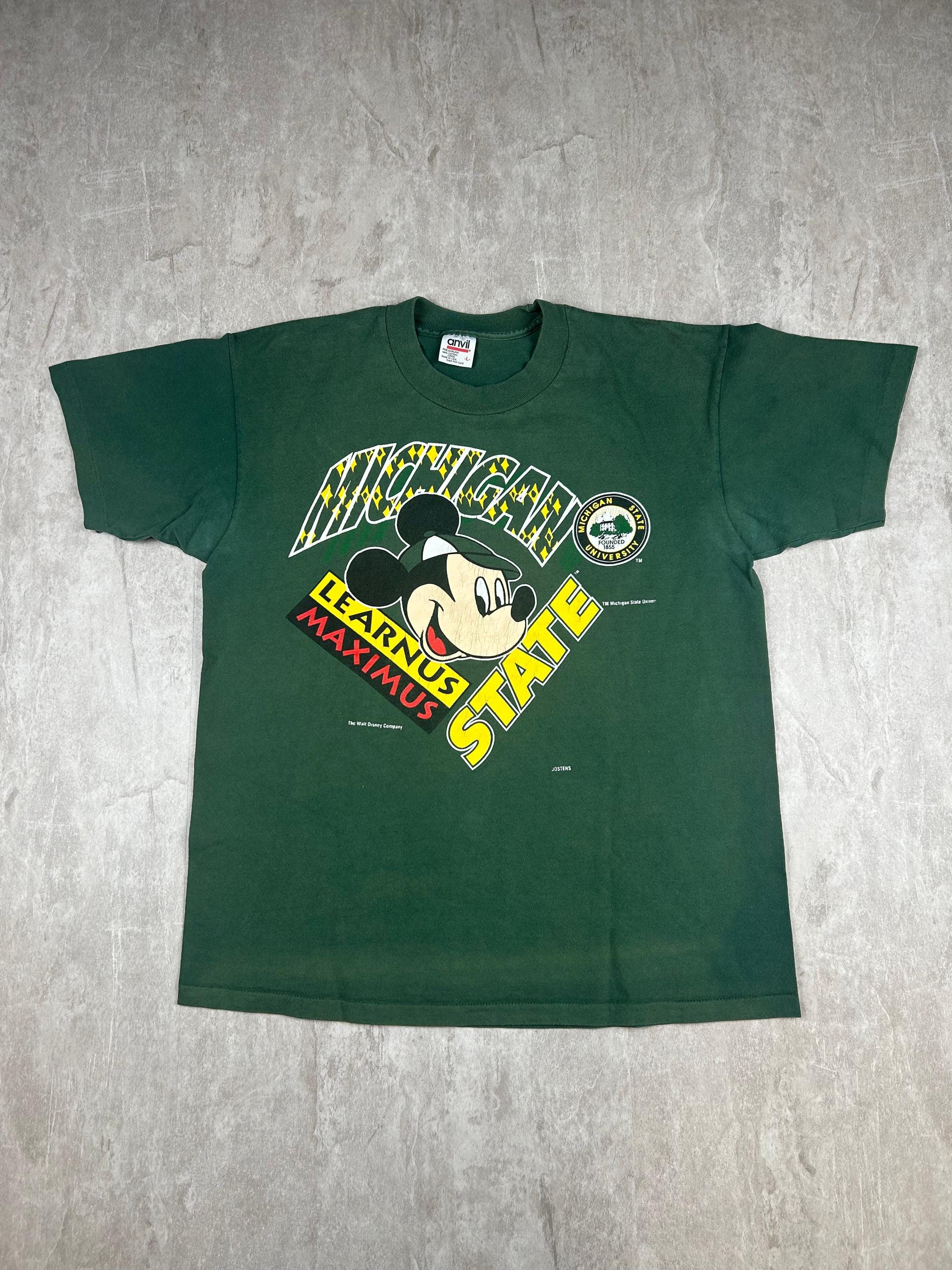 MICHIGAN STATE 81番 シャツ Lサイズ Vtg University Michigan State Mickey Mouse Learnus Maximus Shirt 1