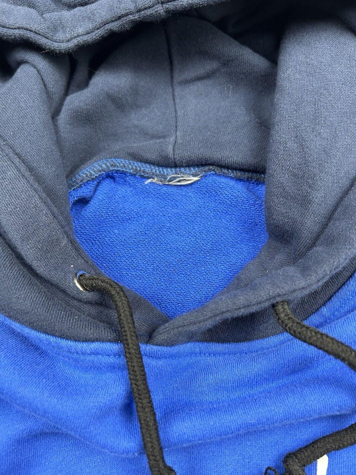 Vtg Stussy Two Tone Blue Sweatshirt Hoodie Double Sided Men's Size