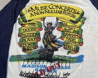Vintage 1970 No Nukes Madison Square Garden Concert T-shirt Men's