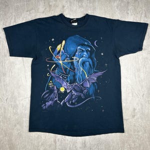 【90年代製】新品 WIZARD 魔法使い Tシャツ ビンテージ リキッドブルー 90年代製】新品 WIZARD 魔法使い Tシャツ ビンテージ リキッド