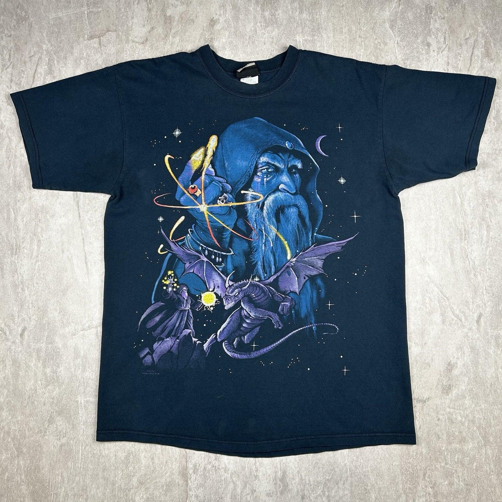 13T6239 LIQUID BLUE Tシャツ Wizzard 魔法使い　古着 13T6239 LIQUID BLUE Tシャツ Wizzard 魔法使い 古着