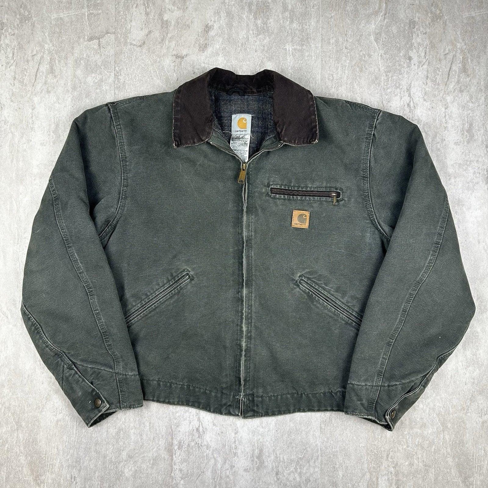 古着 90s カーハート デトロイトジャケット カーキ グリーン 緑 ① 90s USA製 Carhartt カーハート デトロイトジャケット グリーン