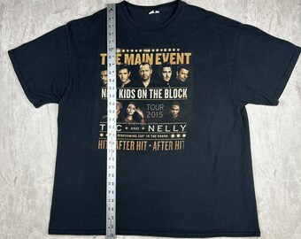 New Kids on the Block the Main Event Tour 2015 Black T-shirt Mens