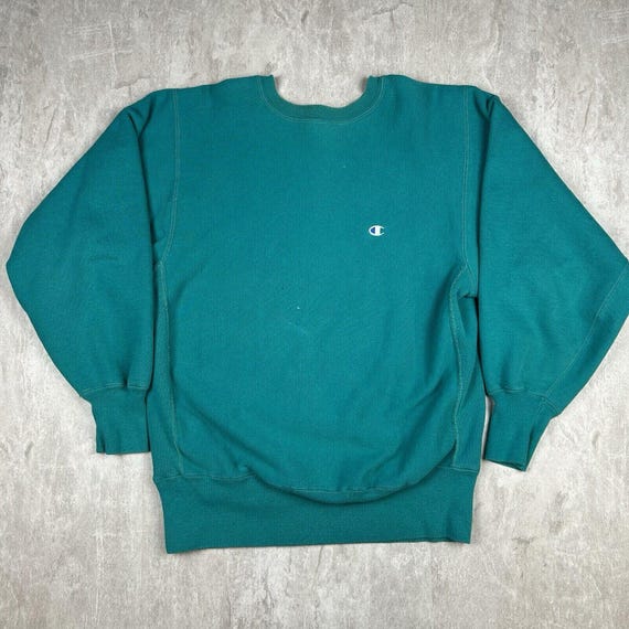Vintage Champion Reverse Weave Sweatshirt Teal Green Crewneck