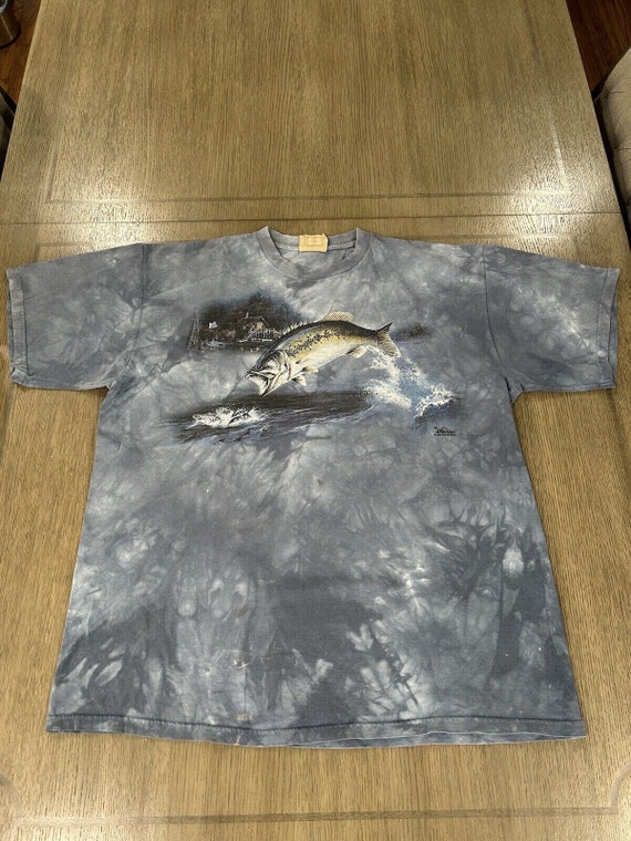 The Mountain Fishing Bass T Shirt Mens XL Green Ti