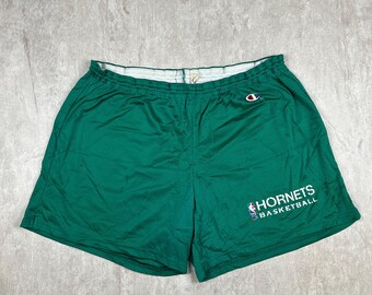 Buy Vtg Charlotte Hornets Shorts Men's Size L Green Champion