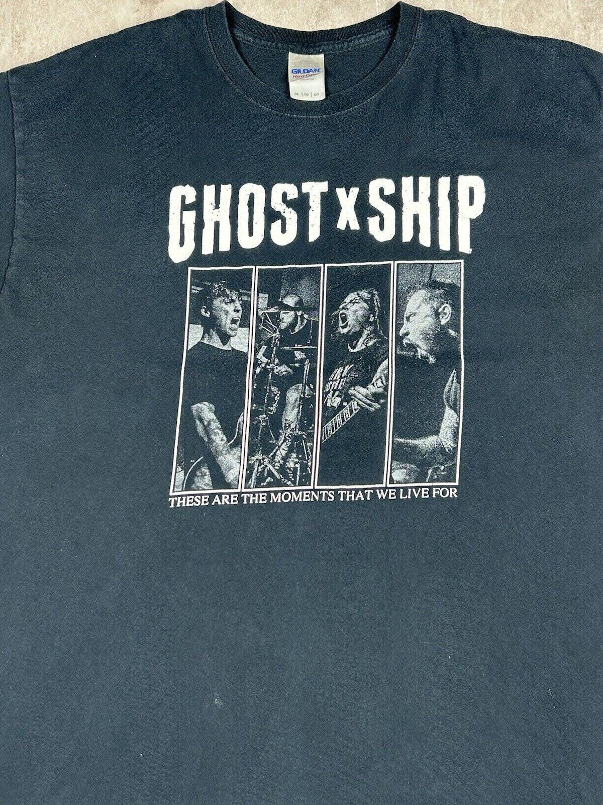 Y2K Ghostxship Syracuse Metal Hardcore Band Black T-shirt