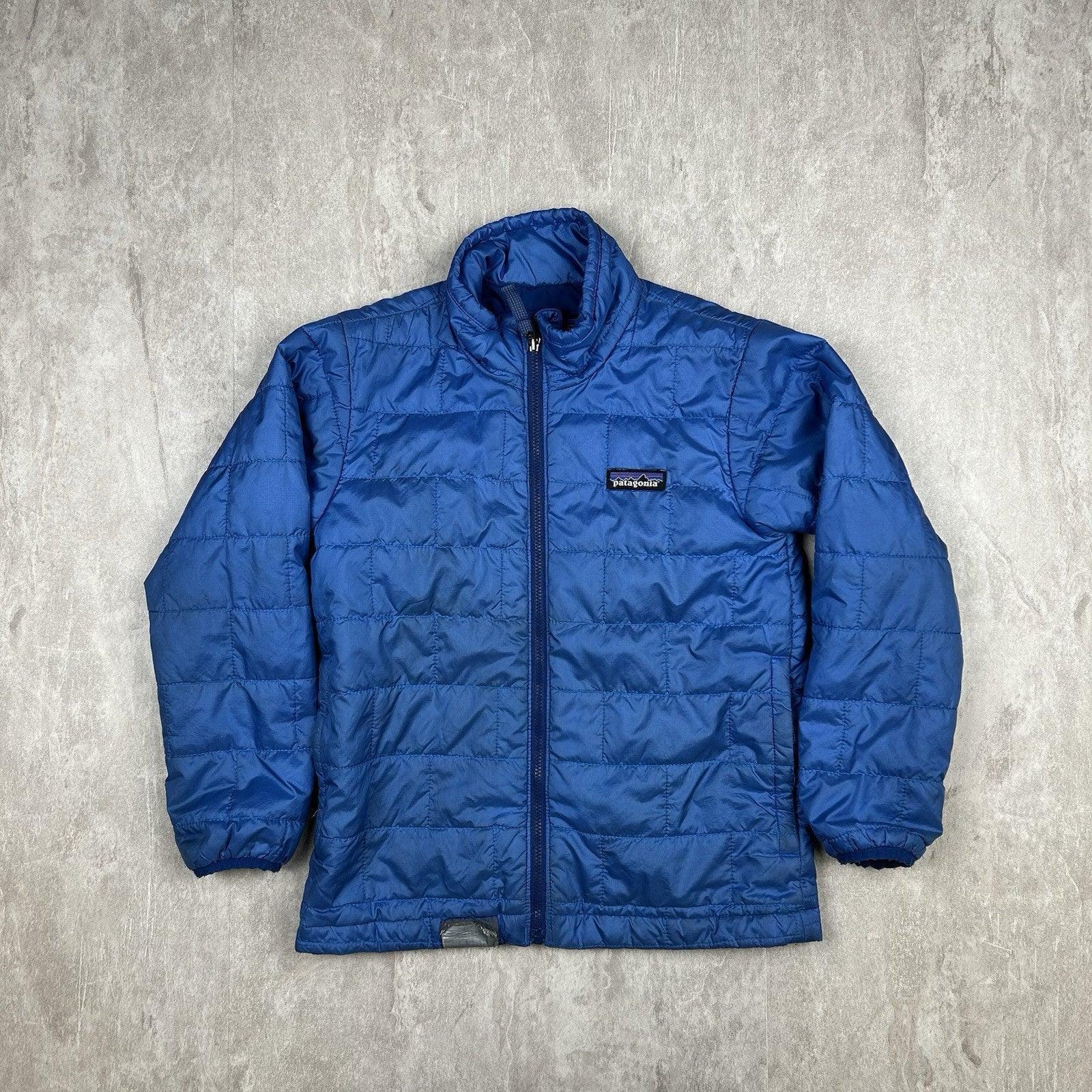Patagonia Jacket Boys Blue Nano Puff Brick Quilt Kids Youth