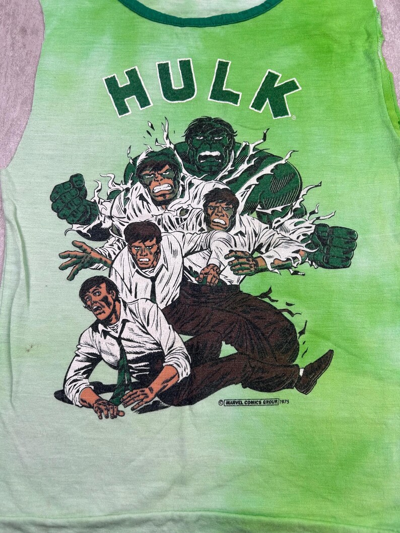 Vintage 1975 the Incredible Hulk T-shirt Marvel Tee Avengers Youth Size ...