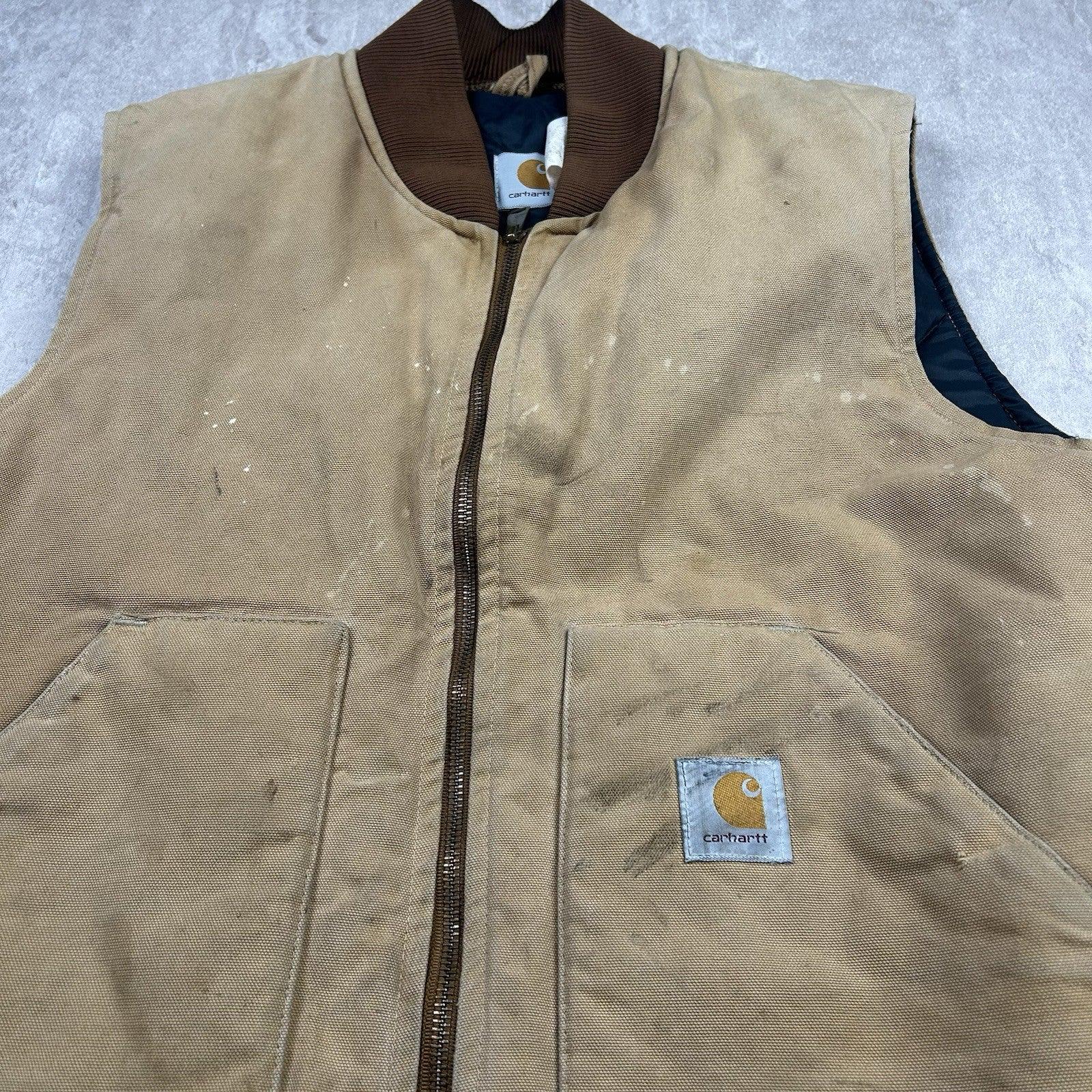トップス Carhartt duck vest vintage Vintage Carhartt 6SV Sherpa Lined Heavy Brown Duck Canvas