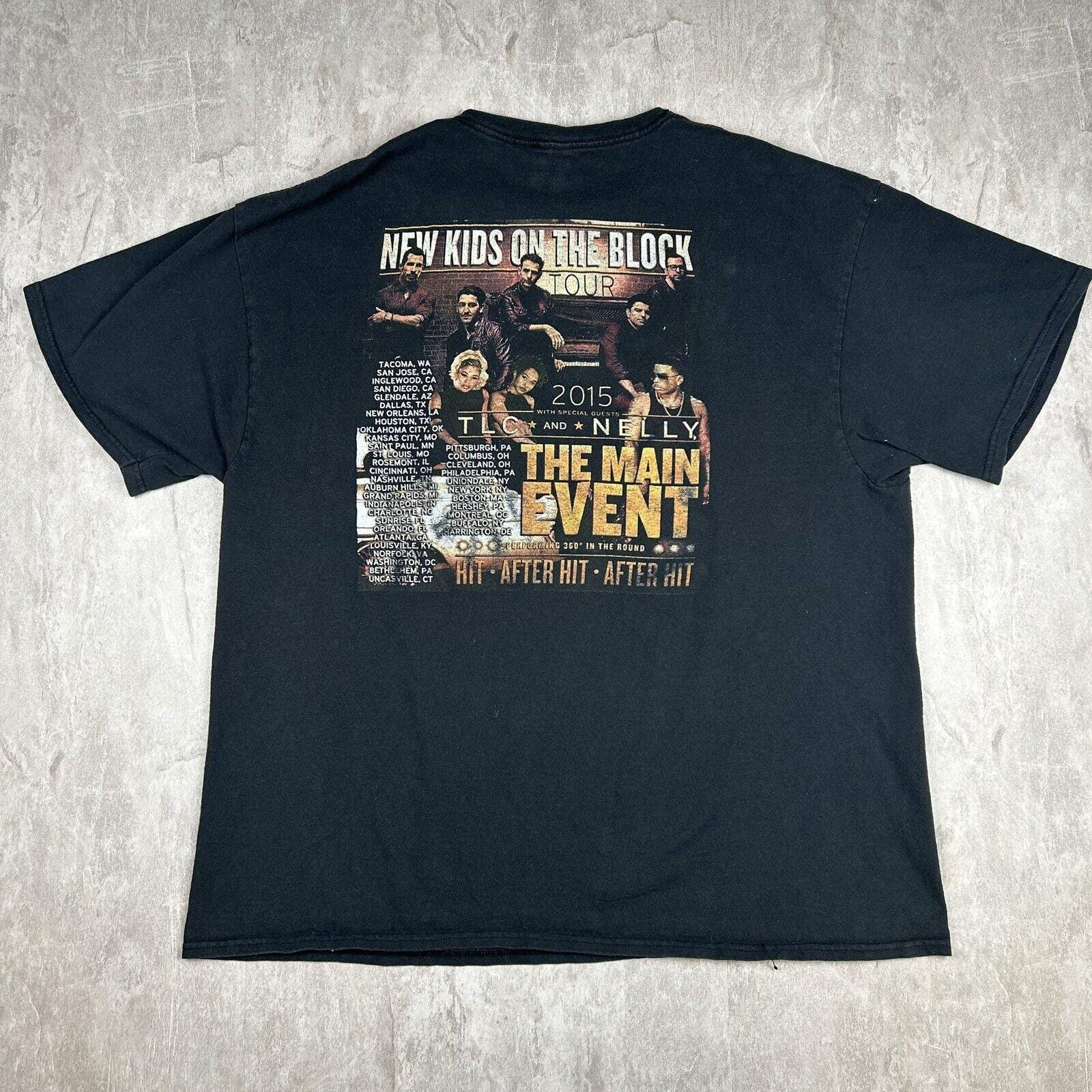 New Kids on the Block the Main Event Tour 2015 Black T-shirt Mens