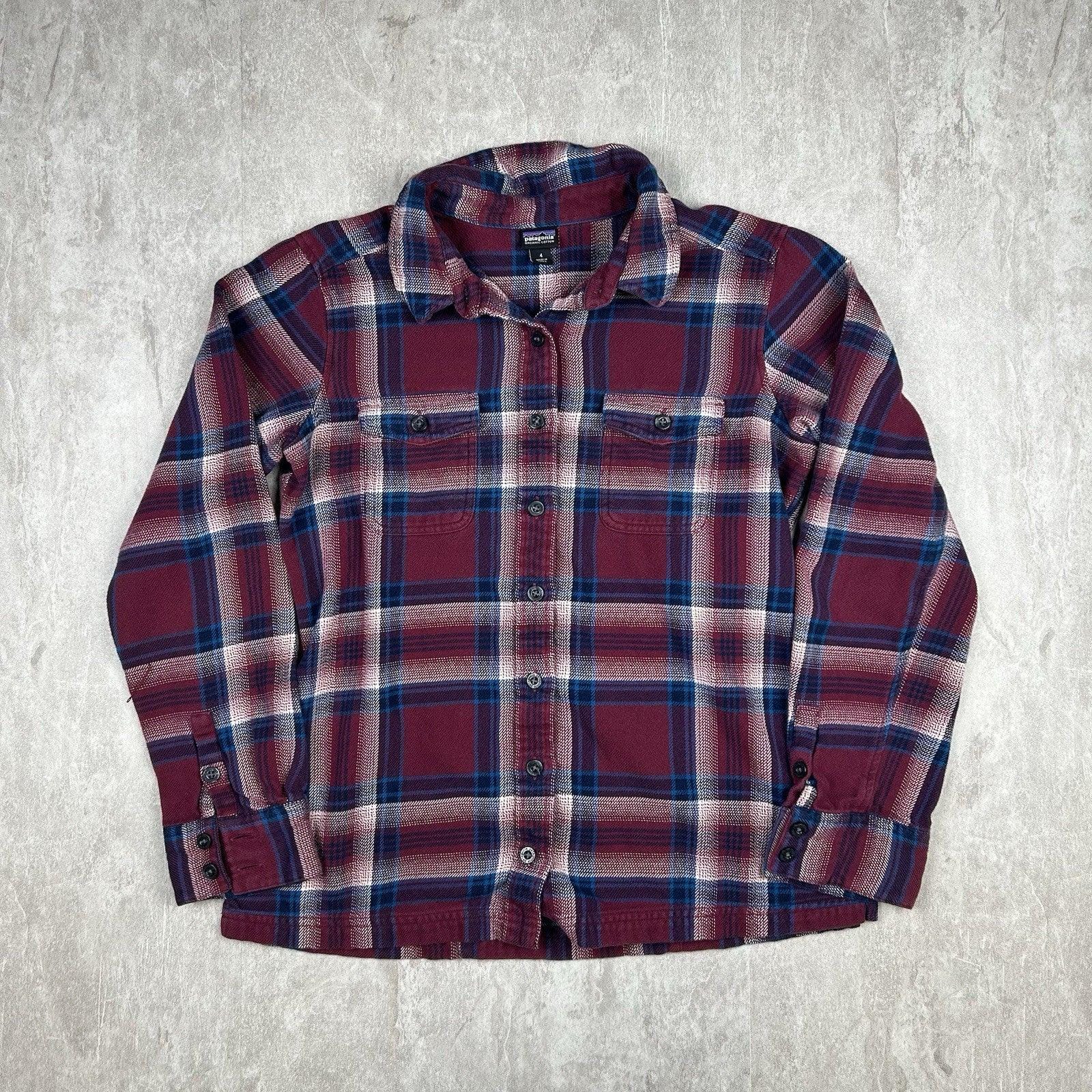 パタゴニア フランネルシャツ フィヨルドレッド プレイド ロング