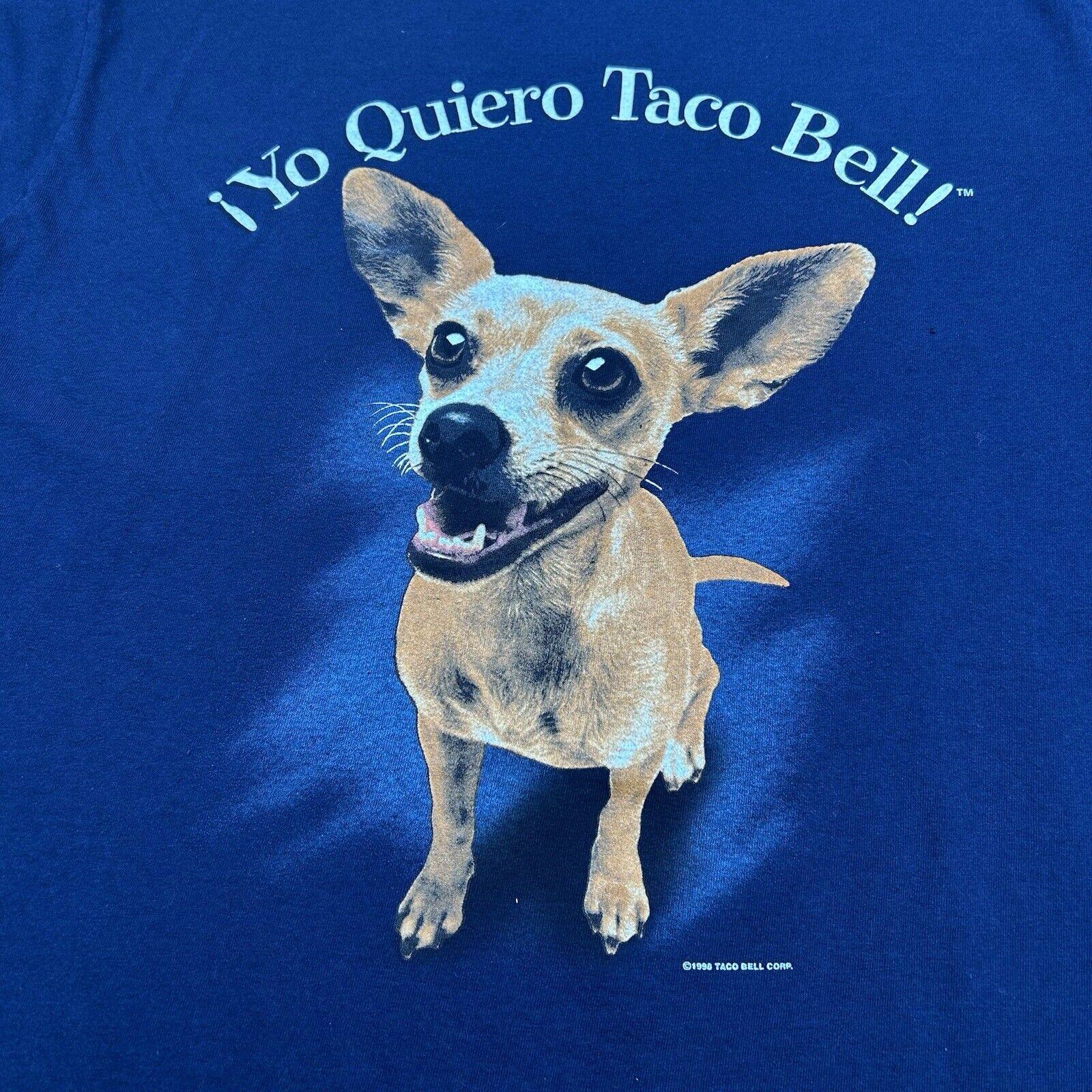 Vtg 1998 Yo Quiero Taco Bell Dog T-shirt Promo Blue USA Made Men's