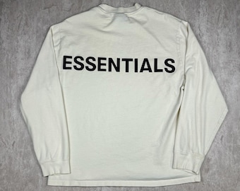 Essentials Fear of God Weiß Langarm T-Shirt Designer Herren Größe unbekannt