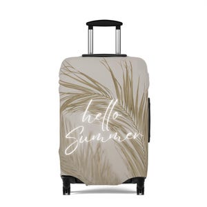 Hello Summer Boho Luggage Cover | Tropical Palm Pattern