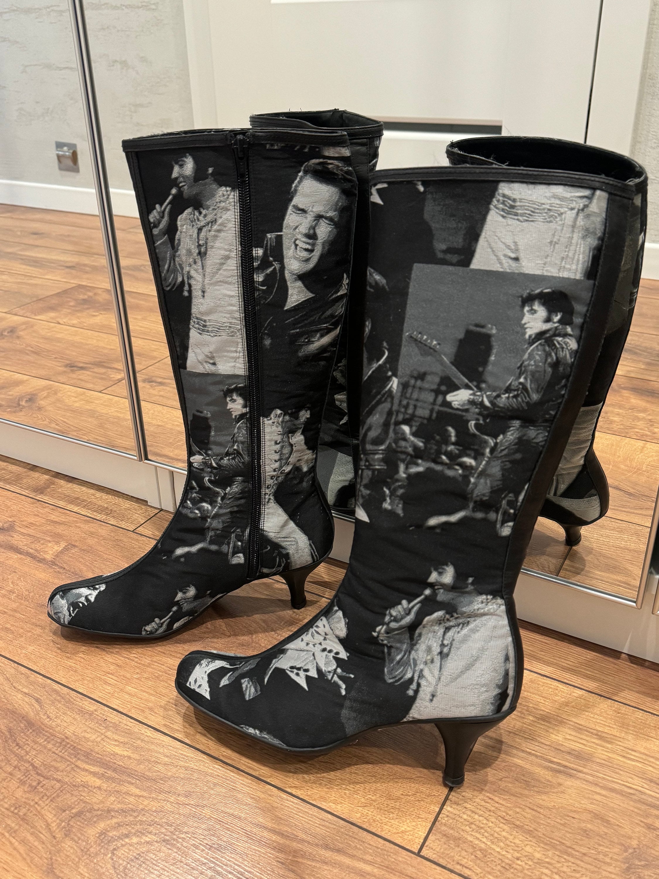 Vintage Rare Boots Womans Elvis Presley Made in Spain Graphic Print Unique Size 37 23.5 Cm Etsy