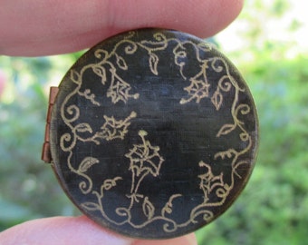 Mini Enchanted Fairy Ring Locket with original engraved artwork on brass chain