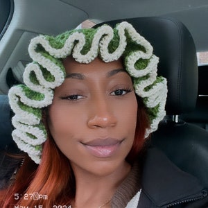 crochet ruffle hat