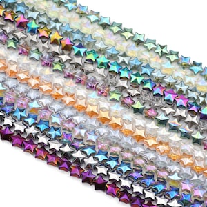 13mm 50pcs Star Shape Transparent Crystal Spacer Glass Loose Beads For Jewelry Making Accessories DIY
