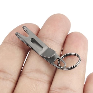 Portachiavi con chiusura in lega di titanio - Gancio EDC, strumento per esterni, fibbia minimalista, accessorio portachiavi in titanio resistente