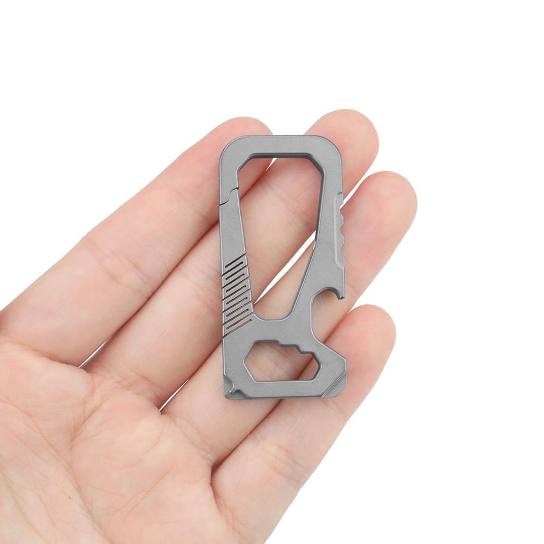 Titanium Alloy Carabiner Keychain – EDC Multi-tool, Bottle Opener