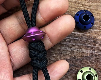 Planet Titanium Bead - Knife Lanyard, Titanium Paracord Beads for Keychains, Bracelets, Zipper Pendants