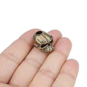 Skull Brass Bead - DIY Paracord Lanyard Pendant, Braided Rope Bead