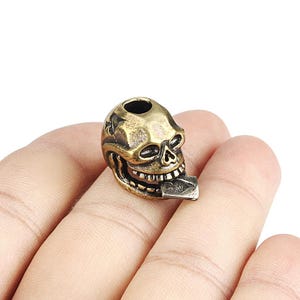 Punk Skull Brass Bead - DIY Paracord Cord Keyring Pendant