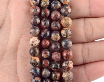 Perles en pierre de jaspe peau de léopard : fabrication de bijoux ronds à faire soi-même