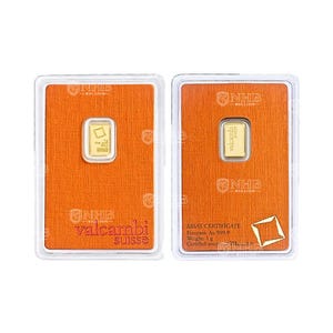 1 gram Valcambi Gold Bar - .999 Brilliant uncirculated Pure Gold afbeelding 3